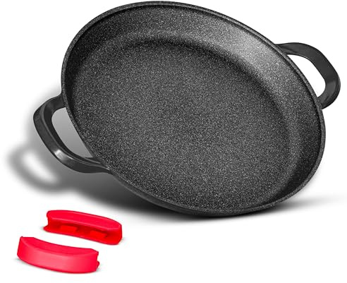 INTIGNIS Bratpfanne 40 cm, Paella Pfanne Induktion, Alu, antihaft, ofenfest | BRATPFANNE 40 CM XL: Große Paella Pfanne aus Aluguss, PTFE-/PFOA-frei, antihaft, Induktionsboden, ofen- und spülmaschinenfest
