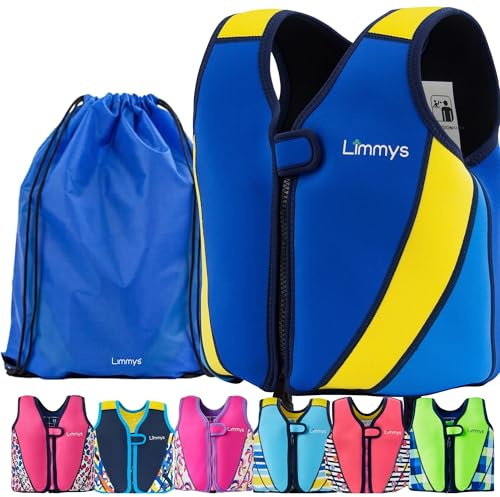 Limmys Premium Neopren Schwimmweste - Ideale Schwimmhilfe für Jungen und Mädchen - Extra Kordelzugtasche Inclusive, Europäische Marke, Verschiedene Größen