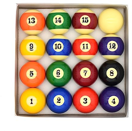 Pool Billard Kugelset Standard – 50,8 mm Billardkugeln für English Pool & Hobbytische bis 6 ft