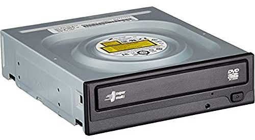 Hitachi-LG GH24 Internal DVD Drive, DVD-RW CD-RW ROM Rewriter for Laptop/Desktop PC, Windows 10 Compatible, M-Disc Support, 24x Write Speed (Bare Drive) - Black