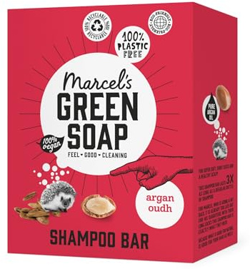 Marcel's Green Soap - Shampoo Bar Argan & Oudh - Mikroplastikfreie Formel - Vegan - 90 g
