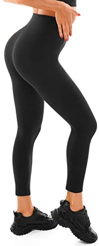 Walifrey Fitness-Leggings für Damen, hohe Taille, Training, Fitnessstudio, Sport, Schwarz, S-M