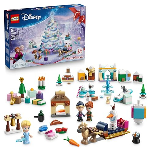 LEGO ǀ Disney Frozen Adventskalender 2025 - Prinzessinnen Spielzeuge für Mädchen und Jungen ab 5 Jahren - 24 Weihnachtsüberraschungen mit Anna und ELSA Minipuppen und Tierfiguren - Geschenk - 43273