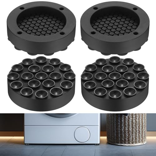 4 Stk Waschmaschine Schwingungsdämpfer Antivibrationsmatten, Antirutschmatte Unterlage, Universal Dämpfer Füße für Kühlschrank Tisch