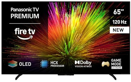 Panasonic Premium TV-65Z80BEZ, Z80B-Serie, 65 Zoll, 4K Ultra HD OLED Smart TV, 2025, Fire TV, Dolby Vision & Atmos, Game Mode Extreme, Alexa & Apple Support, Bluetooth, Schwarz