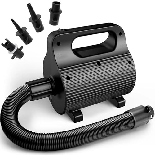KIKILIVE Tragbare 4-Düsen Luftpumpe 400W-600W | Ultraschnelles Aufpumpen für Matratzen, Pools & Schwimmhilfen (AC220-240V)