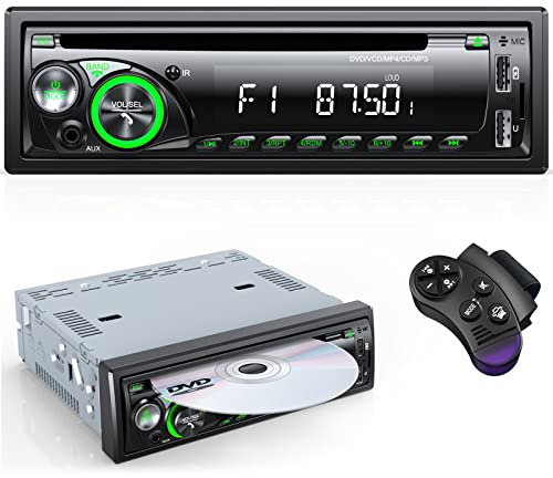9-24V Autoradio mit CD DVD Player und Bluetooth Freisprecheinrichtung,RDS 1DIN Autoradio 7 Farben MP3 Player FM/AM Radio mit 2 USB SD/AUX/Lenkradfernbedienung