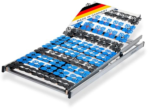 CubeSleep Cloud Anti-Reflux Tellerfeder Motor-Lattenrost | Funkfernbedienung | elektrisch verstellbar mit verstellbarem Rücken | 7 Zonen | Made in Germany (elektrisch verstellbar, 90 x 200 cm)