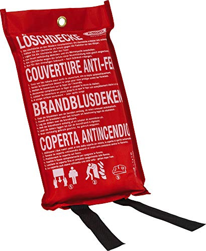 ABUS Löschdecke LD1118 – Zuverlässige Feuerlöschdecke für Haushalt und Küche, hitzebeständig, kompakt und einfach in der Anwendung
