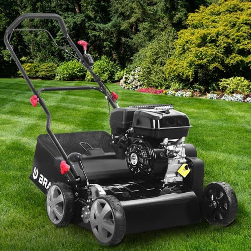 BRAST® Vertikutierer Benzin 4,5kW (6,12PS) | 4-Takt Motor 212ccm | 40-45cm Arbeitsbreite | TÜV geprüft | 50L Fangkorb | viele Modelle für kleine bis sehr große Rasenflächen | BRB-RV-40212s