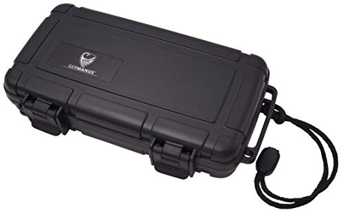 GERMANUS Zigarren Humidor Reise Travel Case für bis zu 5 Zigarren, Shockproof