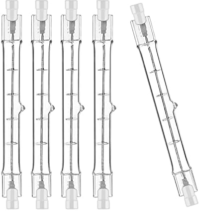 Jaenmsa R7S Halogen Leuchtmittel 118mm 200W 230V, 5er Pack Halogenstab, Dimmbare Birne für Baustrahler, Arbeits- und Landschaftsbeleuchtung, Wohnzimmerleuchten