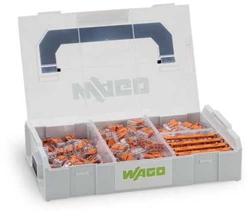 WAGO Verbindungsklemmen-Set 887-952 | 229-teilig, mit verschiedenen Verbindungsklemmen und Befestigungsadapter für alle Leiterarten, in praktischer L-BOXX Mini