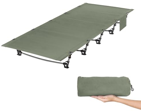 Leogreen Ultra Leichtes Feldbett Campingbett Klappbett Dunkelgrün | 192 x 70 x 17cm, Belastbarkeit bis 150kg, für Outdoor-Reisen, Wandern, Bergsteigen, leichte Rucksackreisen