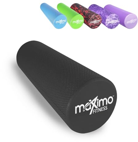 Maximo Fitness Faszienrolle für Wirbelsäule & Rücken, Beine, Arme (45x15 cm) - Mittel-Harte Massagerolle für Yoga, Pilates, Regeneration nach Sport