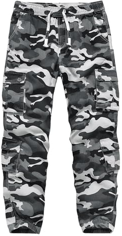 APTRO Herren Cargo Hose Camouflage Freizeithose Elastische Taille Arbeitshose Lange Baumwolle Jogginghose mit 8 Tachen LT23