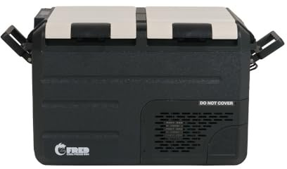 Eurom Fred Kompressor Kühlbox 12V 230V | Gefrierbox elektrisch mit 2 Kühlfächer | Kühlung bis -20 °C | Tragbarer Mini Kühlschrank für Auto, Camping, Boot, LKW mit Netzteil & USB Anschluss