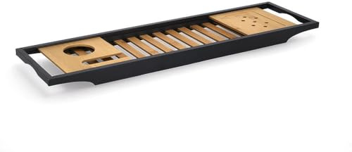 Zeller 18972 Badewannenablage, Bambus, schwarz