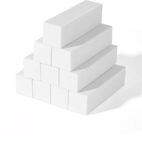 Set mit 10 Buffer Feile für Nägel, Buffer für Nägel Art Tips, professionelle Nail Buffer zum Schleifen von Acryl-oder Natürlichen Gelnägeln, 4 waschbare Seiten für Maniküre - Weiß