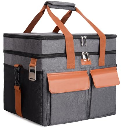 LARUTAN Kühltasche Kühltasche groß 30L Thermotasche Isoliertasche – doppelschichtig, faltbar & wasserfest, Lebensmitteltransport für Picknick, Camping & Einkauf, Grau