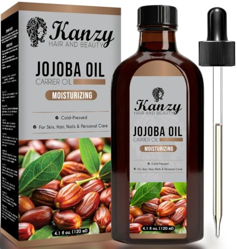 Kanzy Jojobaöl Kaltgepresst 100% Reines Gold, 120ml für Haut, Haare und Nägel, Gesichtsöl und Körperöl, Vegan & Hexanfrei, Jojobaöl, Anti-Falten, Natürliche Intensiv Feuchtigkeitspflege