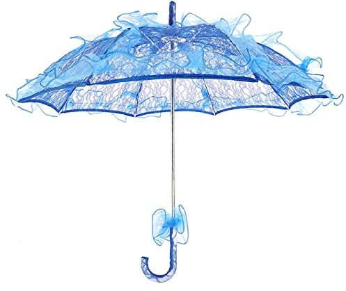 TYCIONG Regenschirm aus Spitze, Sonnenschirm, Vintage, Hochzeit, Brautschirm Dekoration, Foto, Damen, Kostüm, Party der 1920er Jahre, marineblau