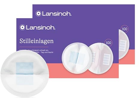 Lansinoh Stilleinlagen Blue Lock, 200 Stück (2 x 100 Stück) - saugfähiger Kern, komfortabel & auslaufsicher