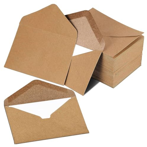 Briefumschläge Aus Kraftpapier,(DIN C6-162 x 114 mm),für Briefe, Grußkarten, Einladungskarten, Geburtstagskarten-25 Stück