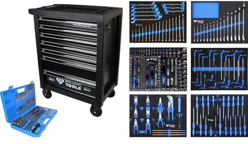 BRILLIANT TOOLS BT153473 Werkstattwagen mit 6 bestückten Schubladen mit 473 Werkzeugen [Powered by KS TOOLS]