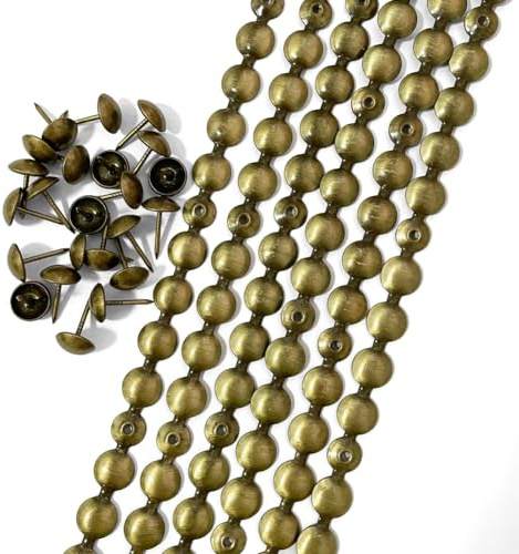 Let's Decorate Polsternägel, 10 m lang, 11 mm Durchmesser, vermessingt, für Sofa, Möbel, Bank, Sofa, Lösenägel, aufeinander abgestimmt, DIY-Möbelzubehör (K: 11 mm Messing)