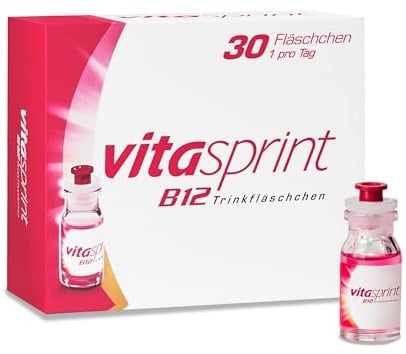 Vitamin B12 – Vitasprint B12 Trinkfläschchen, 30 St. – Hochdosiertes Vitamin B12 mit wertvollen Eiweißbausteinen für mehr geistige und körperliche Energie. Bei Müdigkeit und Abgeschlagenheit