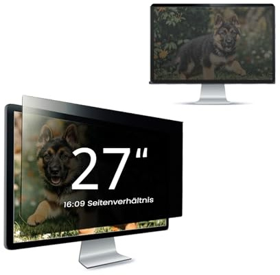 EliWhale Blickschutzfolie für 27 Zoll 16:9 Monitor 598 x 337 mm | Blaulichtfilter & Blendschutz, Datenschutzfilter, Abnehmbar Sichtschutzfolie, Bildschirmfolie 27, Computer Privacy Screen