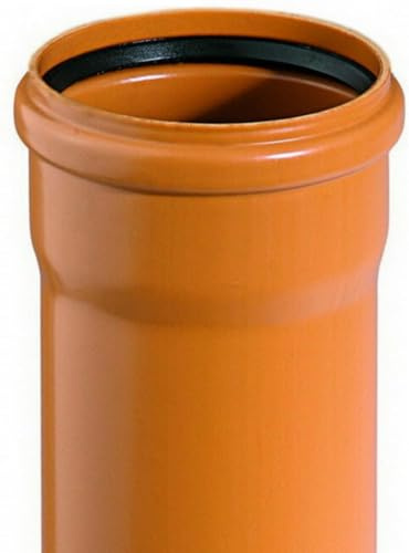 Gebr. Ostendorf Kunststoffe GmbH KG-Rohr mit Steckmuffe und Gummidichtring DN 315, Länge 1000 mm, PVC-U, Orange, 1 Stück