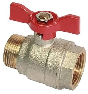 SOMATHERM FOR YOU – Kugelhahn – Außengewinde/Innengewinde 15/21 – Schmetterlingsgriff – Optimaler Wasserdurchfluss bei vollem Durchgang – Abdichtung durch O-Ringe