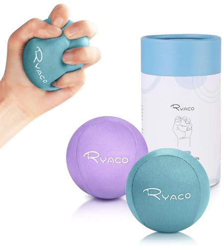 Ryaco Antistress-Bälle, 2er-Set, Handtrainer, Knetball, Fingergymnastik-Ball, Stressbewältigung