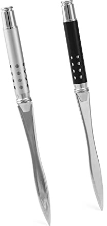 QWORK® 2 Stück Metall Brieföffner - 16cm - Mühelos Post und Pakete Öffnen, Silber und Schwarz