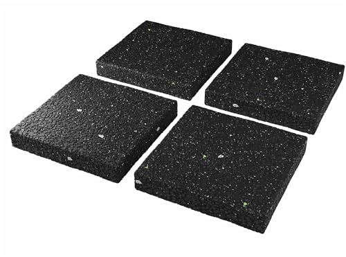 Waschmaschinenunterlage Pads 4 STÜCK 9x9x1 cm - Gummipads Anti Vibrationsdämpfer für Trockner Möbel und Schränke - Lautsprecher Schallschutzmatte - PREMIUM Unterlegscheiben Matte - MADE IN GERMANY