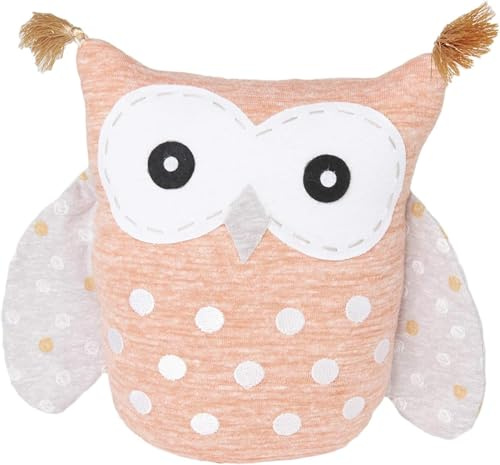 HEITMANN DECO Türstopper Eule - Fensterstopper Tier aus Stoff - Deko Kinderzimmer, Wohnzimmer, Küche - Apricot, Natur