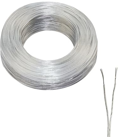 ZoZoMaiy 20M Kabel Transparent Schlauchleitung 2 Adrig PVC Flexible Kabel Durchsichtig 24AWG Transparent Elektrokabel Durchmesser 1,8 * 3,6mm Für Beleuchtung, Lichterketten