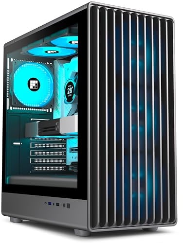 FOIFKIN K6 PC-Gehäuse ATX mit 6 PWM ARGB-Lüftern（3X 140mm und 3X 120mm,Computer Gehäuse Mid-Tower,Hoher Luftstrom,240mm Kühlerunterstützung,ATX-Gehäuse Schwarz,Gaming PC-Gehäuse,Type-C (Schwarz, K6)