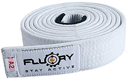 FLUORY BJJ-Gürtel, brasilianischer Jiu-Jitsu-Gürtel mit Farbe Weiß, Lila, Braun, Schwarz, für Größe A0, A1, A2, A3, A4 (BTF01bai, A2)