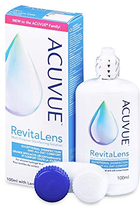 ACUVUE RevitaLens MPDS – Pflegemittel und Reiniger für weiche Kontaktlinsen mit antimikrobieller Wirkung – Wirkt mehr als 16 Stunden – Reisegröße – 1 x 100 ml Kombilösung