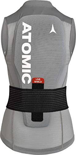 Salomon Atomic Live Shield Vest W Grau Größe S - Hochwertige Protektorenweste - Damen-Rückenprotektor - Multi Density Schaumsystem - Leicht & atmungsaktiv - uneingeschränkte Bewegungsfreiheit