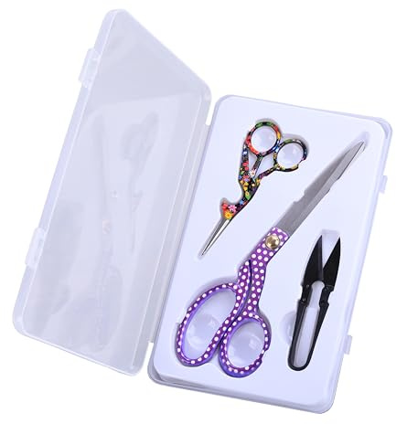 Schneiderschere Set 8.5 Stoffschere Scharf Profi,Bequem und Langlebig Griff aus Edelstahl, zum Schneiden von Kleidung, Stoffen, Leder, und Handgefertigt
