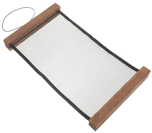Cabilock Ohrringhalter Wandhänger 18X30cm aus Netzgewebe Schmuck Organizer für Ohrringe Broschen und Abzeichen Großer Hängender Wandschmuckhalter in Vintage Braun
