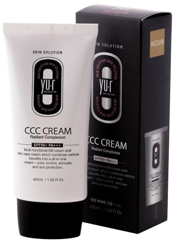Yu.r CCC Cream SPF50+ PA+++ – 3-in-1 CC Cream mit UV-Schutz, Feuchtigkeit & natürlicher Tönung für alle Hauttypen, 50 ml (medium)