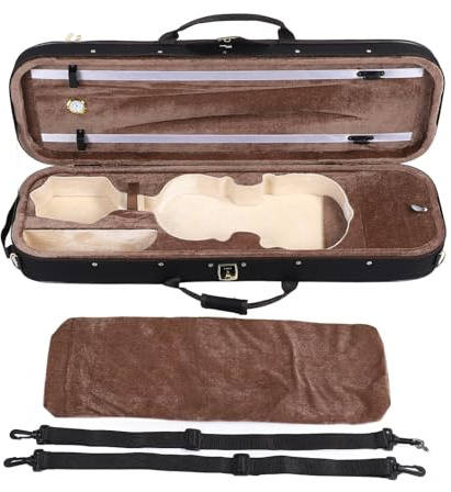 Geigenkoffer 4/4, Violine Hartschale 4/4 Voller Größe mit Hygrometer Violine Aufbewahrungsbox Musikinstrument Schutz Tragetasche