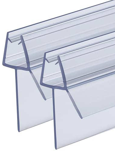 QOROCO Duschdichtung 2x 100cm für 6-8mm Glastüren, mit extra länger Gummilippe(Lippen 20 mm), von Situationen mit größerer Bodenfreiheit, Einfache Installation, für alle Duschtüren, Dusche, Badewanne