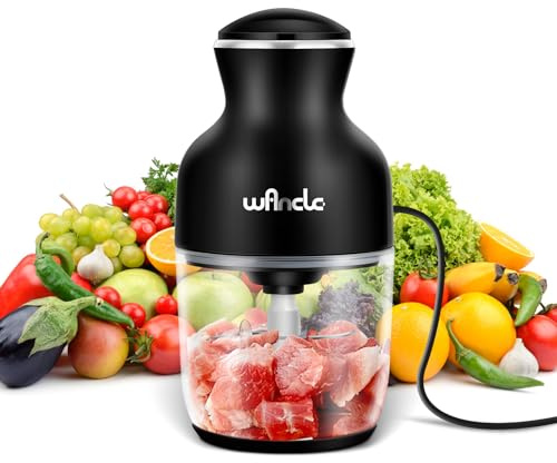 Wancle Multi-Zerkleinerer - Elektrisch Mit 350W, 600ML Für Die Küche, Leise und Einfach Zu Bedienen (Schwarz)