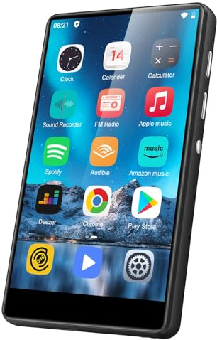 80GB MP3 Player mit Bluetooth und WLAN, SWOFY 4.0-Zoll Touchscreen MP3 & MP4 Player Android, Portable Kinder Musik Player mit Spotify, Amazon Music, Radio, Rekorder, E-Book, Browser